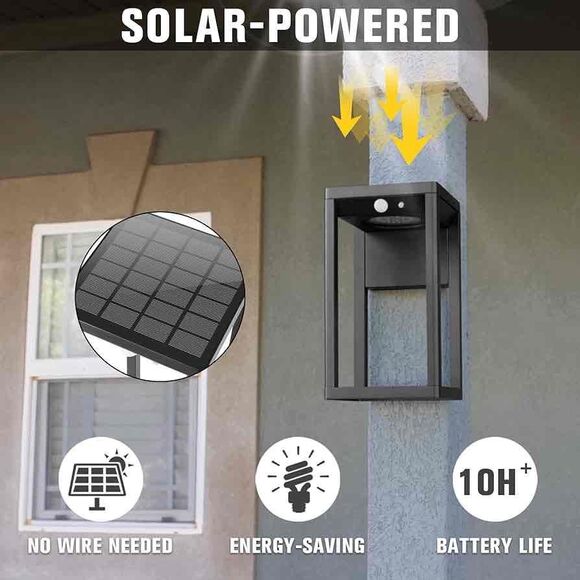 New Brimmel Waterproof Motion Sensor Solar Modern Outdoor Wall Light x2 - Picture 2 of 10